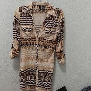 Womens/Junior's long button-up, 3/4 sleeve dress